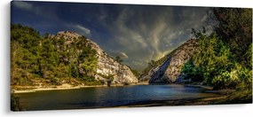 Tájkép tóval (120x50 cm)