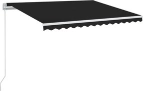 vidaXL antracitszürke kézzel kihúzható LED-es napellenző 350 x 250 cm