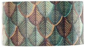 Bársony lámpabúra levélminta aranyozott belsővel, ovális 35/23/18