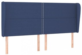 kék szövet fejtámla szárnyakkal 203x23x118/128 cm