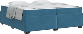 vidaXL Ágykeret matracmal Sötét kék 200 x 200 cm szövet