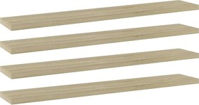 vidaXL 4 db sonoma-tölgy színű forgácslap könyvespolc 60 x 10 x 1,5 cm
