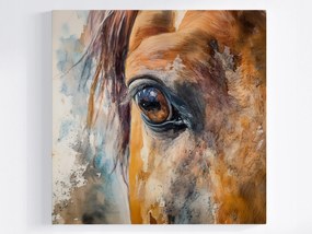 Poszter Akvarell Portré Makró Barna Ló Szem 80x80