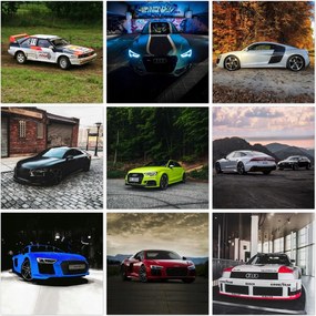 Poszter szett 9x 30x30 Mix Audi autók
