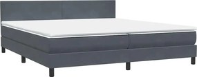 vidaXL sötétszürke bársony rugós ágy matraccal 180x210 cm