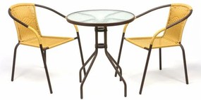 Kerti rattan bútor készlet GARTH Világos barna