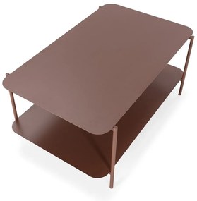 Terrakotta színű fém dohányzóasztal 58x90 cm Beatrix – MOME