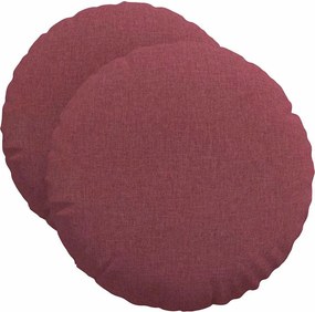 vidaXL Ülőpárnák 2 pcs Bordó Ø50 x 19 cm szövet