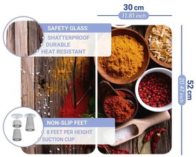 Edzett üveg tűzhely fedőlap szett 2 db-os 30x52 cm Spices – Wenko