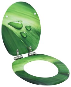 vidaXL zöld vízcseppmintás MDF WC-ülőke lassan csukódó fedéllel