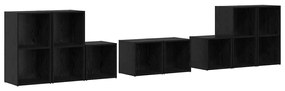 TV Szekrény Szett 8 pcs Fekete tölgy 37 x 35 x 72 cm Faanyag