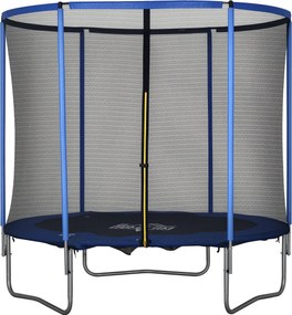 HOMCOM Trambulin Biztonsági Hálóval - Kerti Trambulin Beltéri és Kültéri Használatra - Fitnesz Trambulin Gyerekeknek és Felnőtteknek - Acél Kék+Fekete