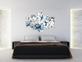 Kép - Kolibrikok virágokkal (150x105 cm)