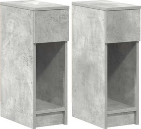 vidaXL 2 db betonszürke éjjeliszekrény fiókkal 20 x 36 x 60 cm