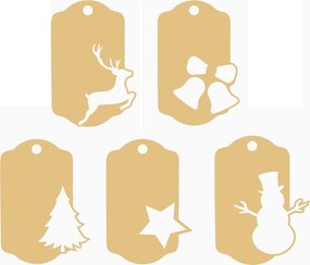 Fából Készült Medál karácsonyi dísz 8cm 10db