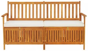 tömör akácfa tárolópad párnával 170 cm