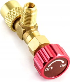 Klíma Elzáró Szögletes Szervizszelep 1/4 Sae x 5/16 R32 R410A