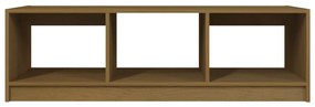 Mézbarna tömör fenyőfa dohányzóasztal 110 x 50 x 34 cm