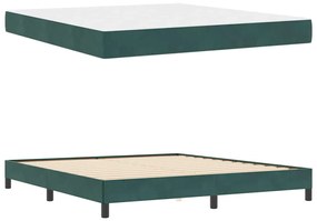 Boxspring ágy matraccal Sötétzöld 180 x 200 cm Bársony