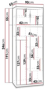 Ruhásszekrény felépítménnyel Malunas 2D (lefkas tölgy) . 1105683