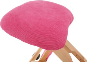 Ergonomikus térdelőszék, rózsaszín/bükkfa, GROCO
