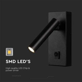 LED Fali spotlámpa LED/2W/230V 4000K fekete