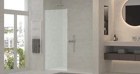 Erga Paris, Beépíthető zuhanyfal 110x200 cm, 8 mm-es matt üveg, fehér profil, ERG-V02-PARIS-110x200-FR-WH