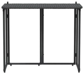 fekete polyrattan összecsukható kerti asztal 90x51x75 cm