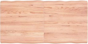 vidaXL világosbarna asztallap 120x60x(2-6)cm kezelt tömör élőszegélyes