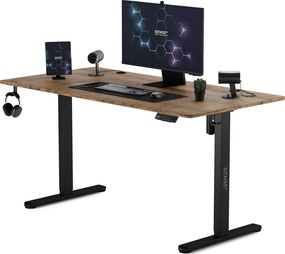 Állítható magasságú elektromos íróasztal Nojo 140x70cm fekete tölgy