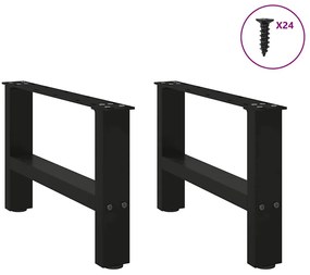 2 db fekete acél dohányzóasztal láb 50 x (30-31) cm