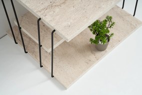 Kis asztal Lifon - Fekete, Travertine