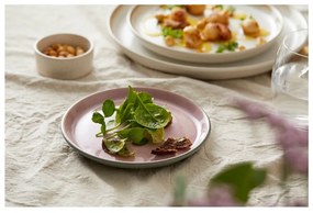 Rózsaszín-szürke desszertes kőedény tányér ø 17 cm Gastro Grey/Light Pink – Bitz