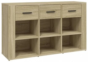 sonoma tölgy színű szerelt fa tálalóasztal 100x30x59,5 cm