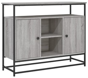 szürke sonoma színű szerelt fa tálalószekrény 100 x 35 x 80 cm