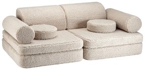 Világosbarna buklé gyerek kanapé 132 cm Settee – Wigiwama