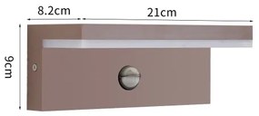 Brilagi-LED TESSI kültéri fali lámpatest érzékelővel, LED/10W/230V, barna, IP54