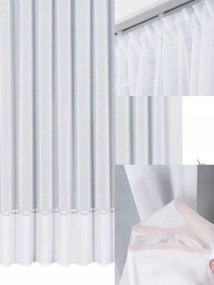 Függöny Fehér Függöny Mintás Függöny Ezüst Övvel Szalaggal Sz.310x140