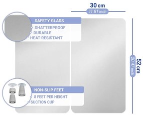 Edzett üveg tűzhely fedőlap szett 2 db-os 30x52 cm Universal Silver – Wenko