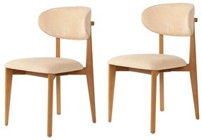 Lionte Beige and Dark Oak étkezőszék szett, 2 db