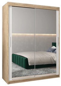 Ruhásszekrény 150 cm Toki 3 (szonoma tölgy + matt fehér). 1065080