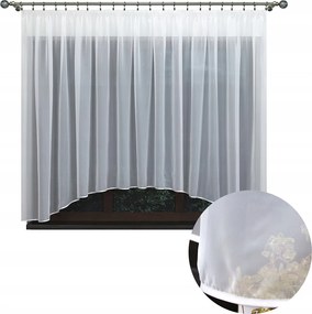 Függöny kész fátyol szegéllyel íves 350x140 cm fehér