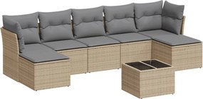 vidaXL 8 részes bézs polyrattan kerti ülőgarnitúra párnával
