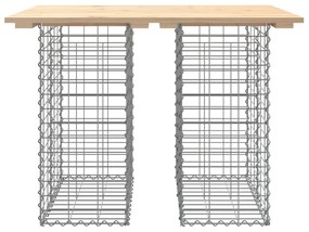 tömör fenyőfa gabion kerti pad 100x70x72 cm