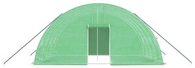 zöld acélvázas melegház 24 m² 6 x 4 x 2,85 m