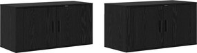 vidaXL Fali TV szekrény szett 2 pcs Fekete tölgy 80 x 34,5 x 40 cm
