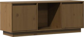 vidaXL mézbarna tömör fenyőfa TV-szekrény 110,5x35x44 cm
