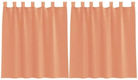 2 db terrakotta voile függönyök rúd zsebekkel