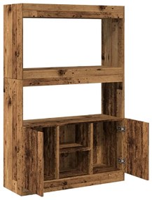 antik fa színű szerelt fa magasszekrény 92 x 33 x 140 cm
