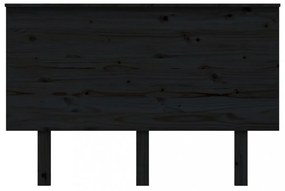 fekete tömör fenyőfa ágyfejtámla 124x6x82,5 cm